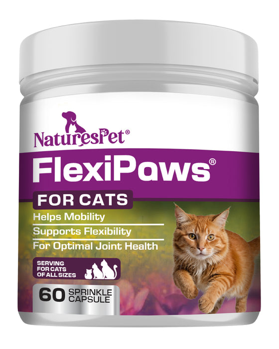Cat Joint Support Supplement for Mobility & Flexibility Support – FlexiPaws Advanced 60 Sprinkle Capsules for Cats
