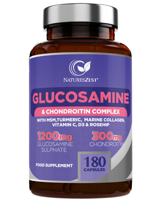 Joint Care Supplement with Glucosamine, Chondroitin & MSM – High Strength Complex, 180 Capsules for Mobility & Flexibility Support