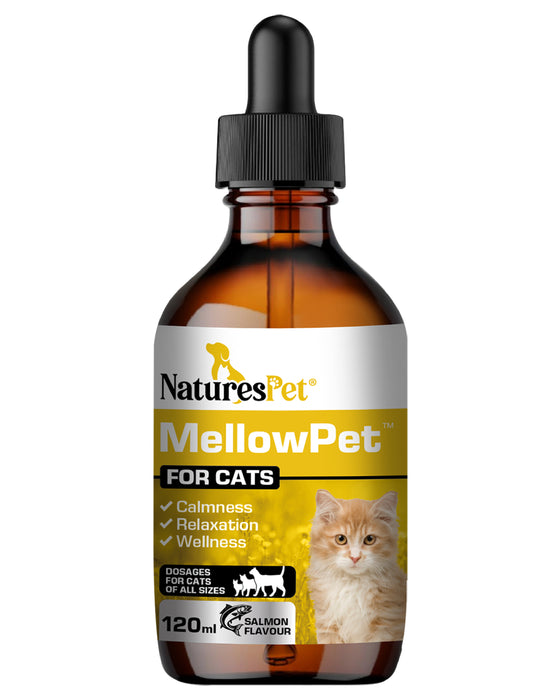 Cat Calming Drops for Stress & Anxiety Relief Support – MellowPet Advanced 120ml Liquid Formula for Relaxation & Behaviour Support