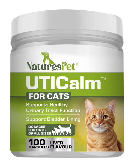 Cat UTI & Bladder Support Supplement – UTICalm Advanced 100 Liver Flavoured Sprinkle Capsules for Urinary Tract Health