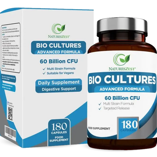 Probiotics Supplement 60 Billion CFU with Prebiotics – Bio Cultures Complex Natures Zest