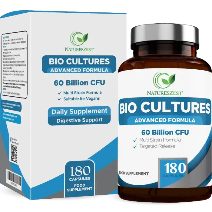 Probiotics Supplement 60 Billion CFU with Prebiotics – Bio Cultures Complex Natures Zest