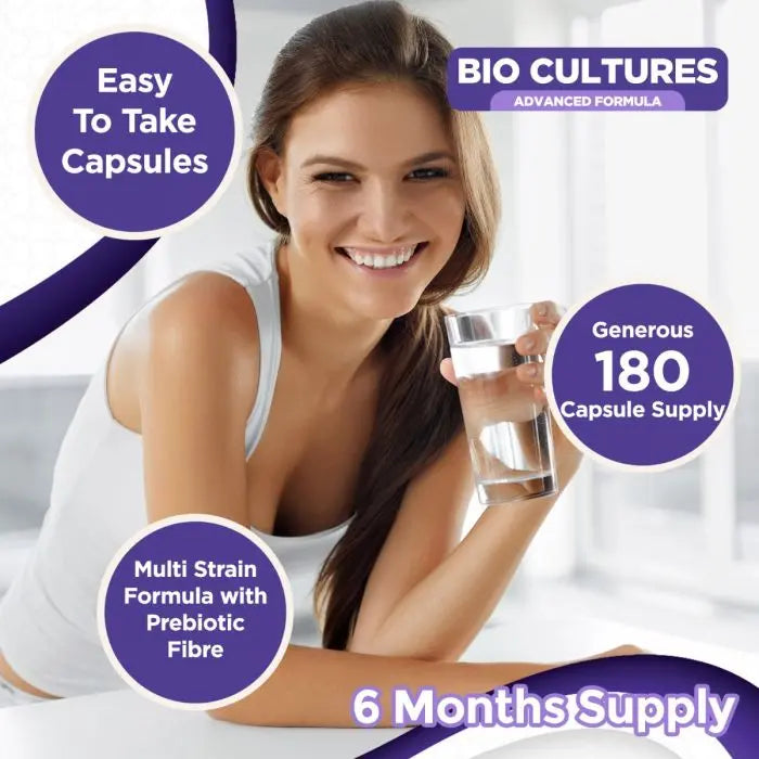 Probiotics Supplement 100 Billion CFU with Prebiotics Bio Cultures Complex 180 Vegan Caps Natures Zest