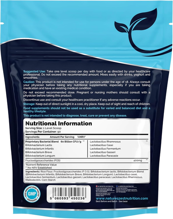 Probiotic Powder for Gut, Digestive & Immune Support – 9-in-1 Bio Cultures Complex, High Strength 60 Billion CFU