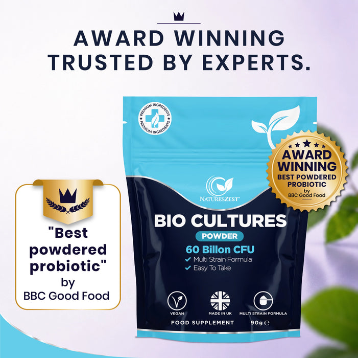 Probiotic Powder for Gut, Digestive & Immune Support – 9-in-1 Bio Cultures Complex, High Strength 60 Billion CFU