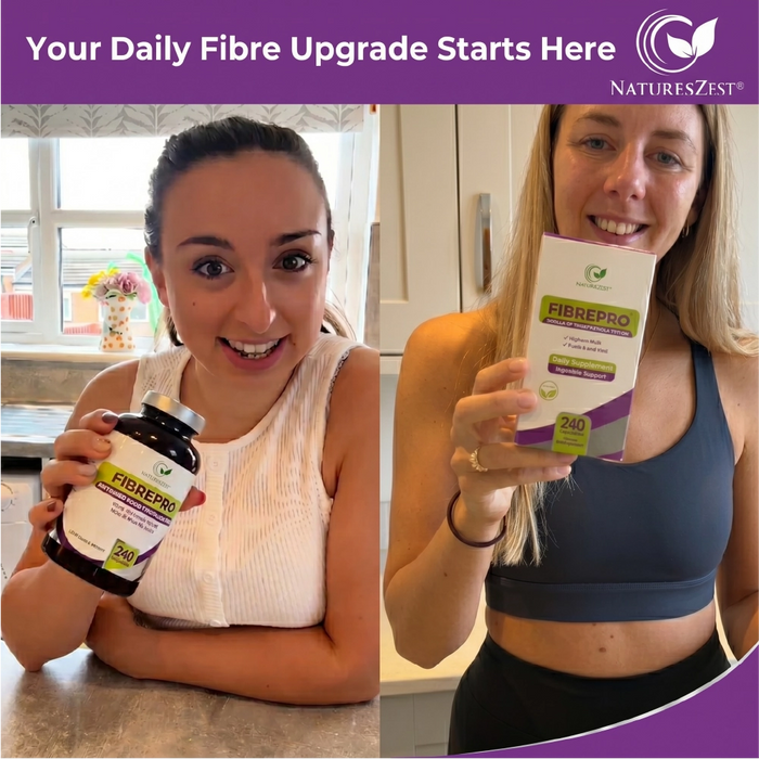 Daily Fibre Supplement for Digestive Health & Regularity Support – Fibre Pro 1000mg, 240 Vegan Capsules