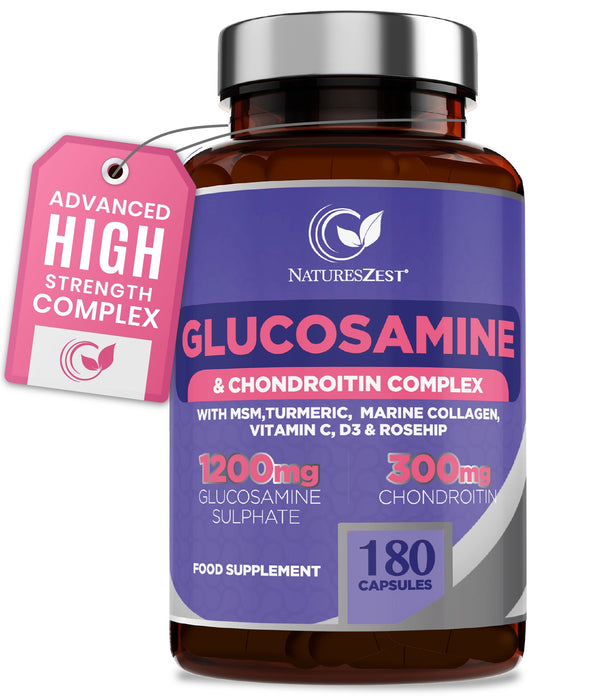 Joint Care Supplement with Glucosamine, Chondroitin & MSM – High Strength Complex, 180 Capsules for Mobility & Flexibility Support