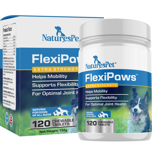 Natures Pet FlexiPaws - Advanced Joint Care Supplement for Dogs - 120 Chewable Tablets Natures Pet