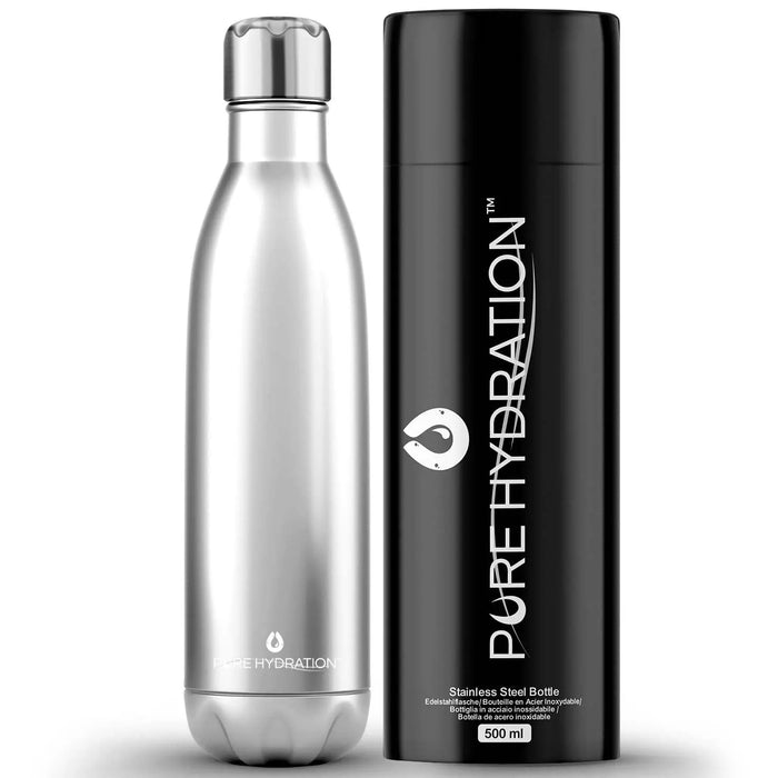 Stainless Steel Water Bottle 12 Hours Hot Water & 24 Hours Cold Water - 500ml Pure Hydration