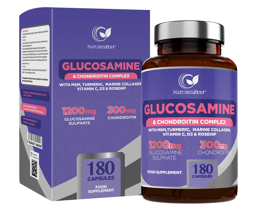 Glucosamine and Chondroitin Complex With MSM 180 Max Strength Capsules Natures Zest