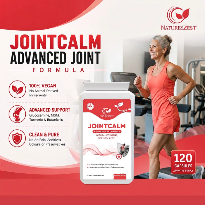 Joint Support Supplement for Mobility & Comfort – JointCalm with Glucosamine, Turmeric, MSM & Vitamin C, 120 Capsules