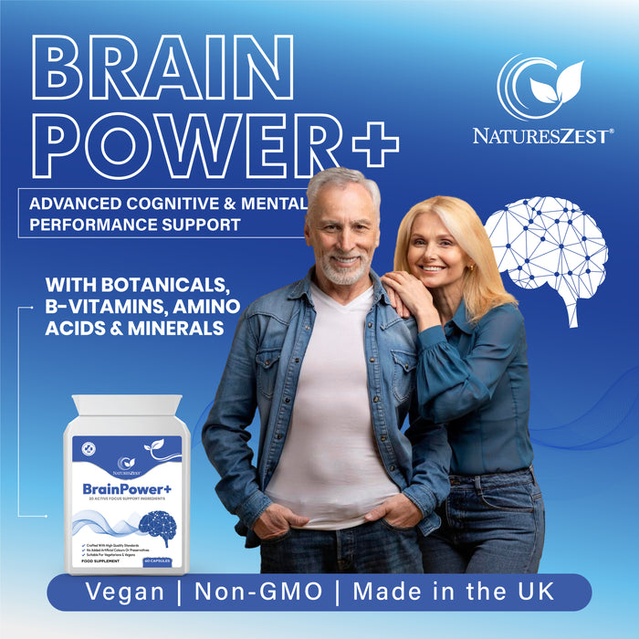 Brain Supplement for Focus, Memory & Mental Clarity Support – BrainPower+ Cognitive Support, 60 Vegan Capsules for Men & Women