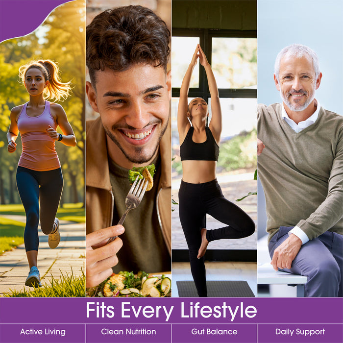 Daily Fibre Supplement for Digestive Health & Regularity Support – Fibre Pro 1000mg, 240 Vegan Capsules