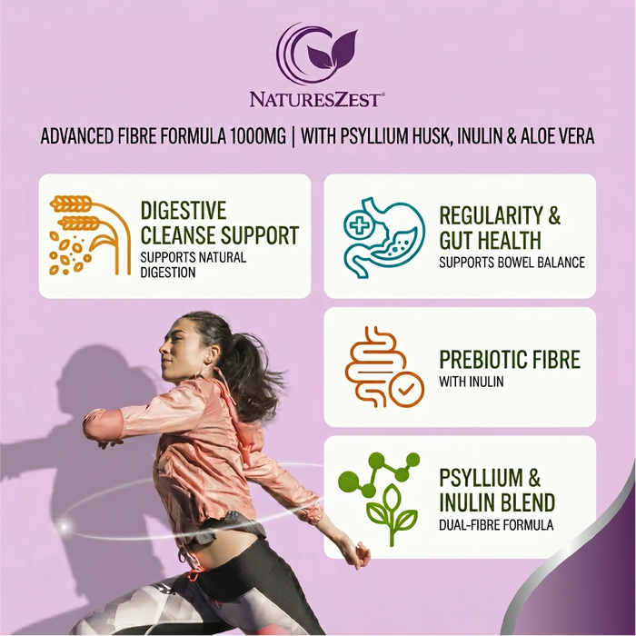 Daily Fibre Supplement for Digestive Health & Regularity Support – Fibre Pro 1000mg, 240 Vegan Capsules