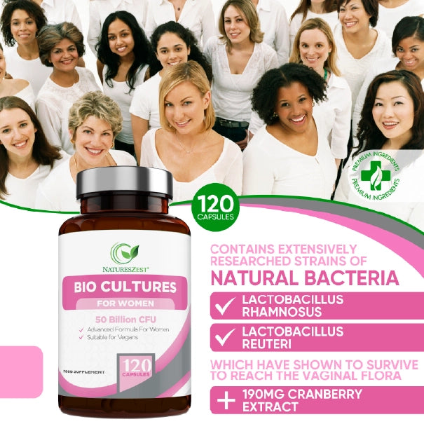 Women's Probiotics 50 Billion CFU With Prebiotics, 4 Months Supply-120 Capsules