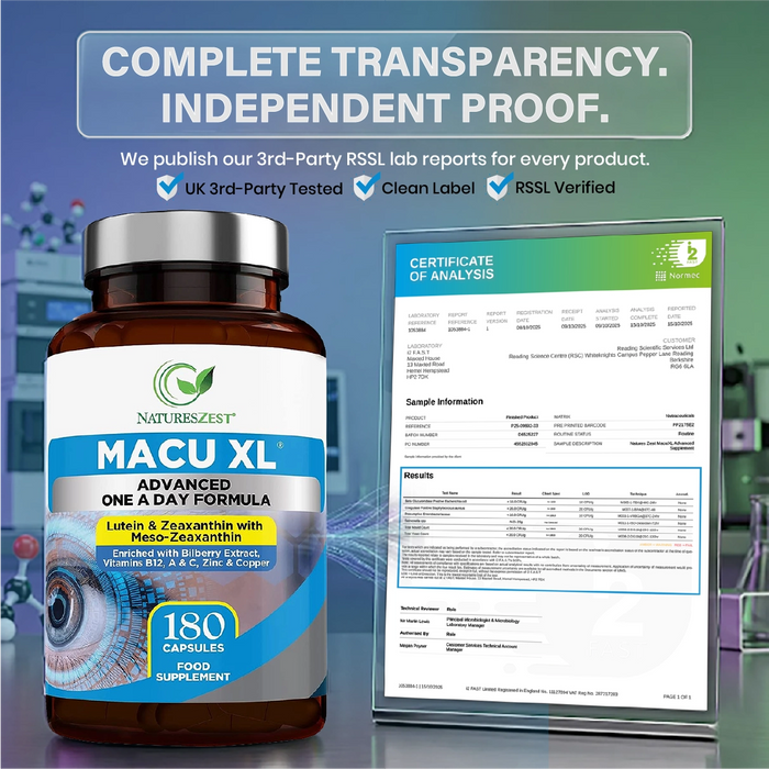 Eye Supplement for Vision & Macular Health – Macu XL with Lutein & Zeaxanthin for Eye Support