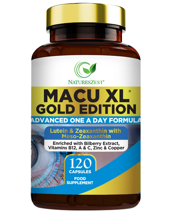 Premium Eye Supplement for Vision & Macular Health – Macu XL Gold Edition with Advanced Nutrient Complex, 120 Vegan Capsules