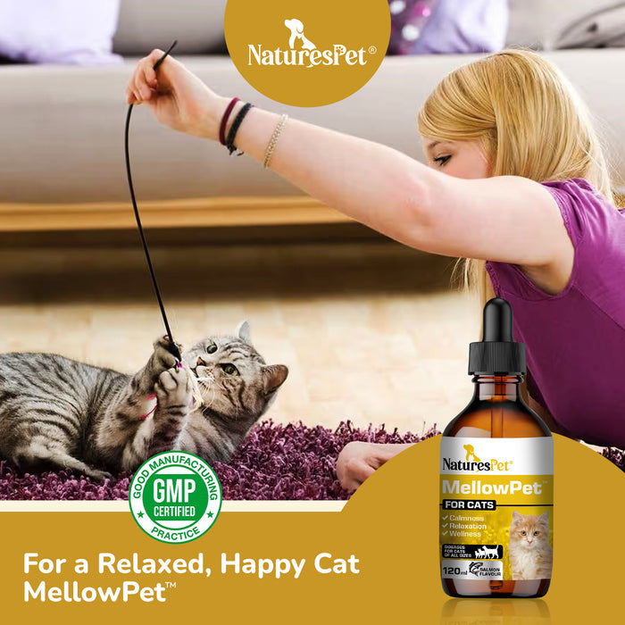 MellowPet for Cats – Advanced Calming Supplement for Stress and Anxiety 120ml Liquid