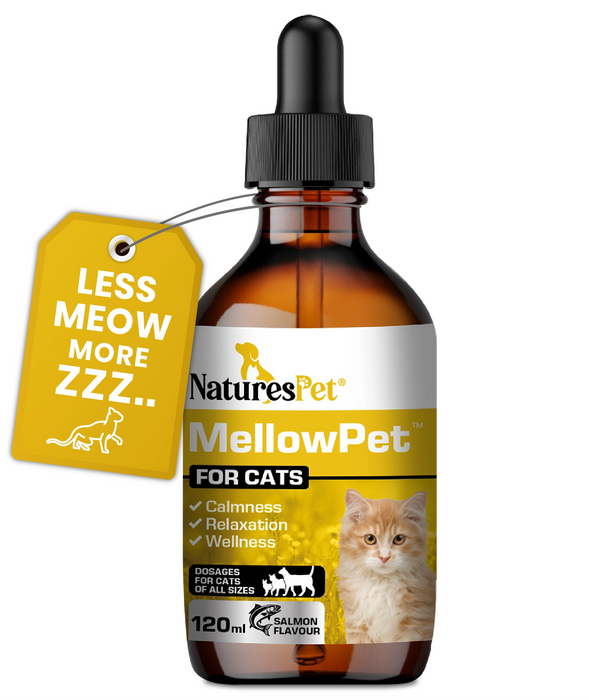 Cat Calming Drops for Stress & Anxiety Relief Support – MellowPet Advanced 120ml Liquid Formula for Relaxation & Behaviour Support