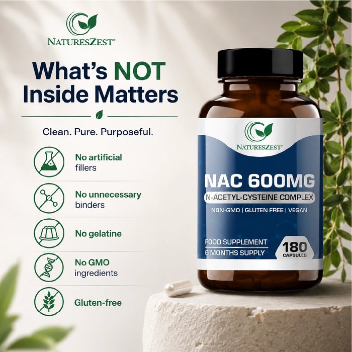 NAC Supplement for Liver Health, Detox & Immune Support – High Strength N-Acetyl-Cysteine 600mg, 120 Capsules