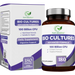 Probiotics Supplement 100 Billion CFU with Prebiotics Bio Cultures Complex 180 Vegan Caps Natures Zest