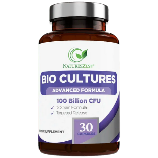 Probiotics Supplement 100 Billion CFU with Prebiotics Bio Cultures Complex 180 Vegan Caps Natures Zest