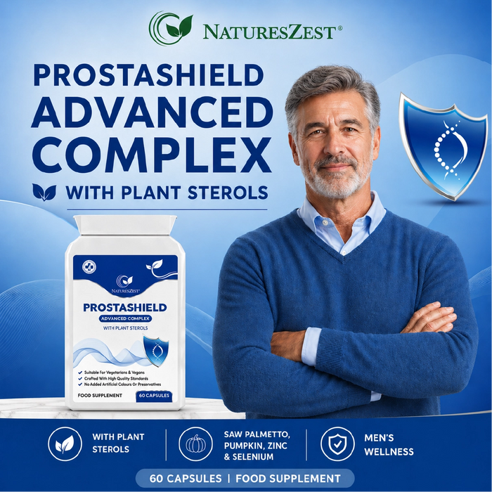 Prostashield for Men - Men's Health Supplement with Zinc, Vitamin D & Plant Sterols, 60 Vegan Capsules