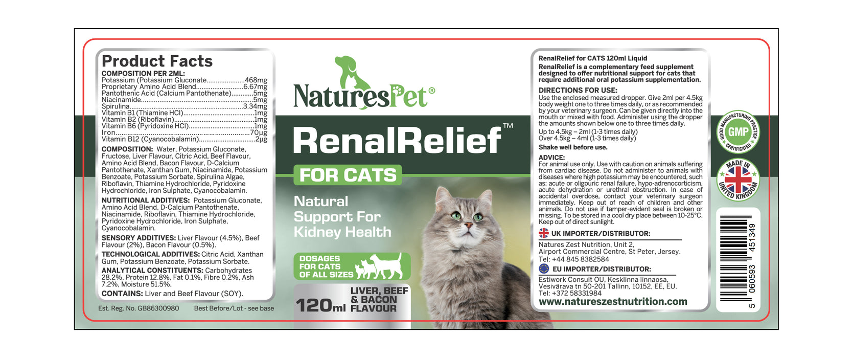 Cat UTI Support Drops for Urinary & Kidney Health Support – Renal Relief Advanced Formula for Cats