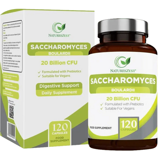 High Strength Saccharomyces Boulardii 20 Billion CFU With Prebiotics 120 Capsules Natures Zest