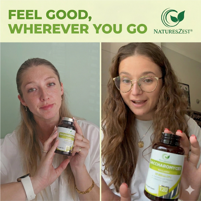 Probiotic for Travel & Post-Antibiotic Support – Saccharomyces Boulardii 20 Billion CFU with Prebiotics, 120 Capsules