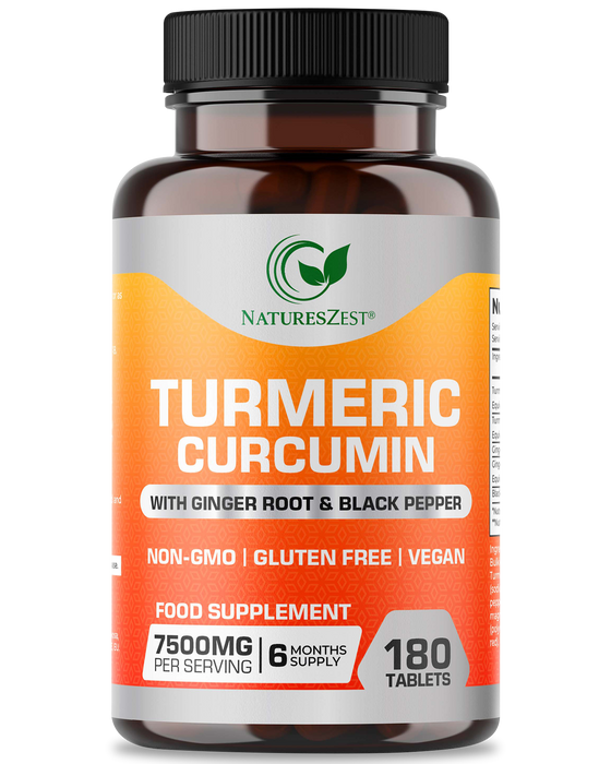 Turmeric Curcumin 7500mg Complex with Black Pepper & Ginger 180 Tablets