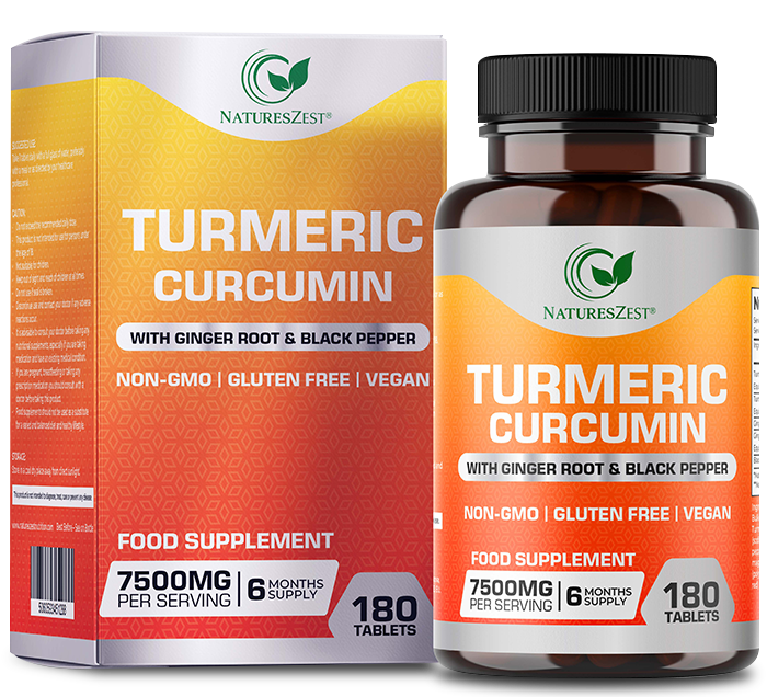 Turmeric Curcumin 7500mg Complex with Black Pepper & Ginger 180 Tablets