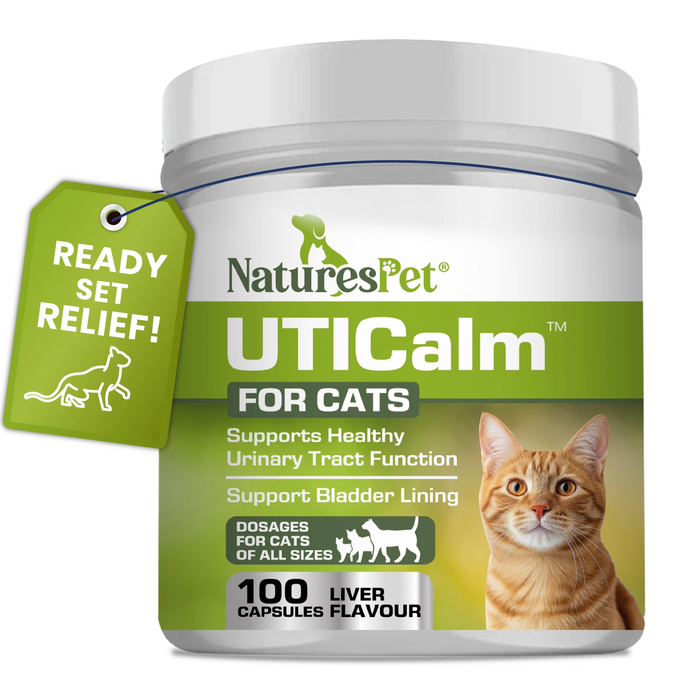 Cat UTI & Bladder Support Supplement – UTICalm Advanced 100 Liver Flavoured Sprinkle Capsules for Urinary Tract Health