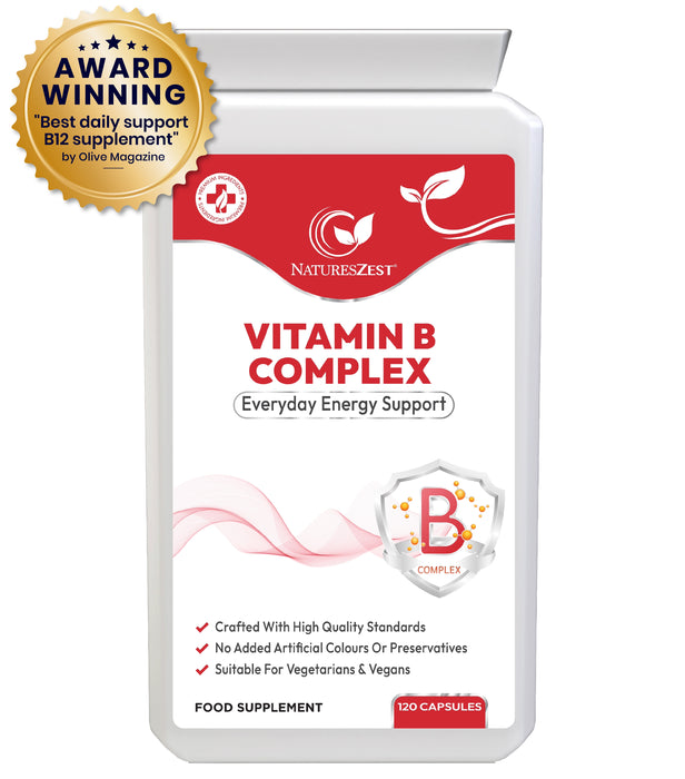 Vitamin B Complex for Energy, Metabolism & Nervous System Support – High Potency B Vitamins with PABA, 120 Vegan Capsules