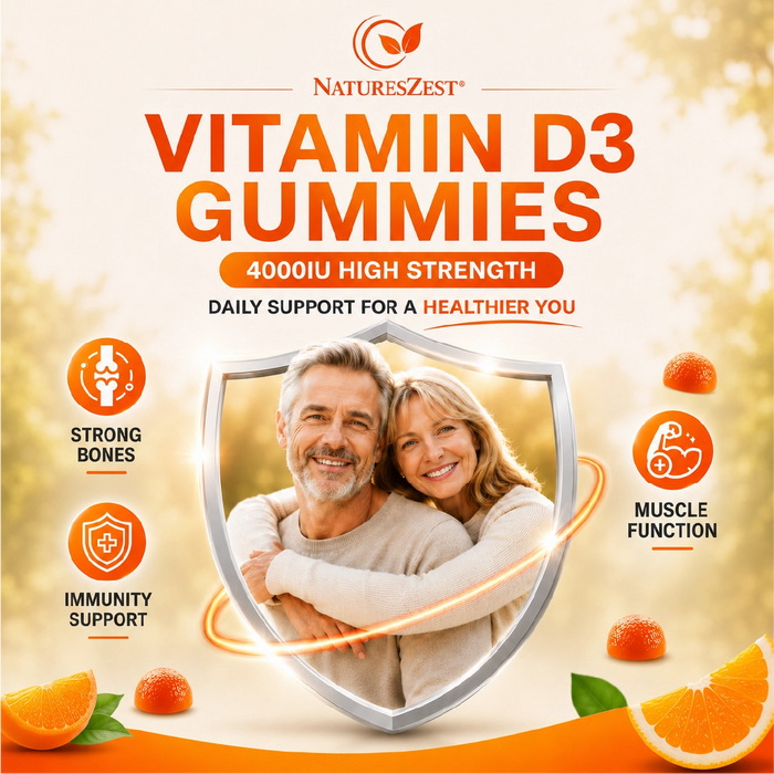 Vitamin D3 Gummies for Bone, Muscle & Immune Support – High Strength 4000 IU, 150 Vegetarian-Friendly Gummies