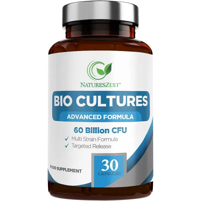 60 Billion CFU Probiotics With Prebiotics 30 Capsules – 1 Months’ Supply Natures Zest