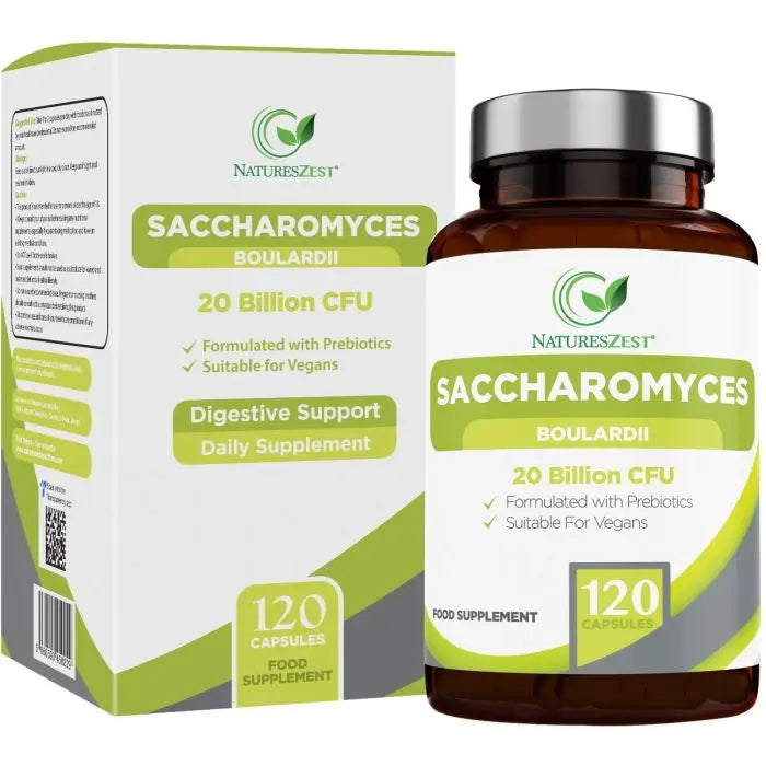 High Strength Saccharomyces Boulardii 20 Billion CFU With Prebiotics 120 Capsules Natures Zest