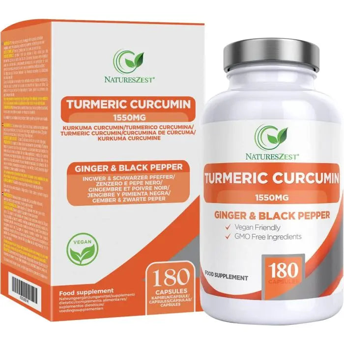 Turmeric And Black Pepper Capsules - Turmeric 1550mg Complex With Ginger Natures Zest